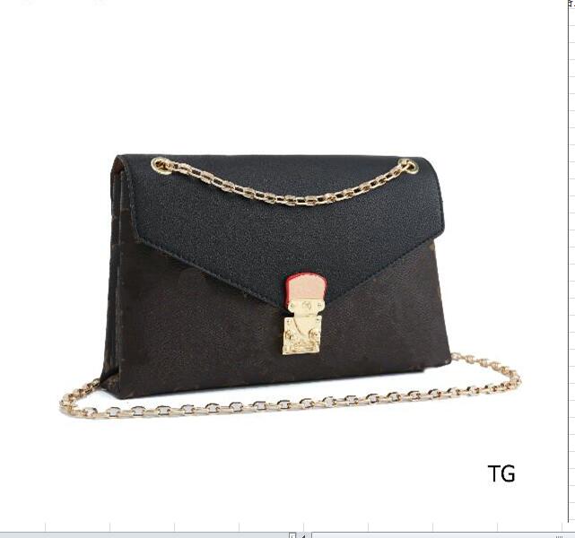 

Vintage Square Shoulder bag Crossbody Fashion High Quality PU Leather Women's Handbag gold Chain Messenger 20x17cm frek-999i, Black