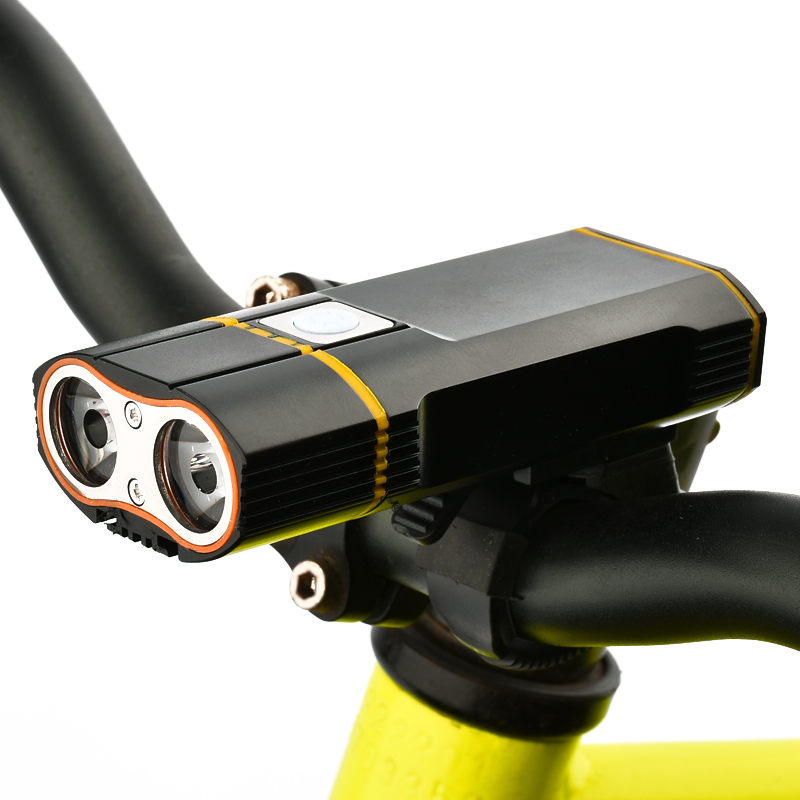 

Front Light Bike Headlight XM-L2 LED Cycling Light Built-in 18650 Rechargeable Battery +Handlebar Mount +USB line