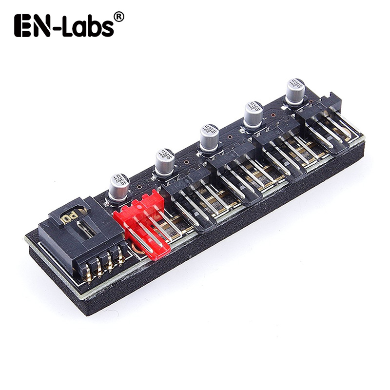 

Molex 4pin PWM PC Fan Hub Power Supply Splitter Extension Cable,5 port 10 Channel 4 pin power Splitter,backword 3 pin connector