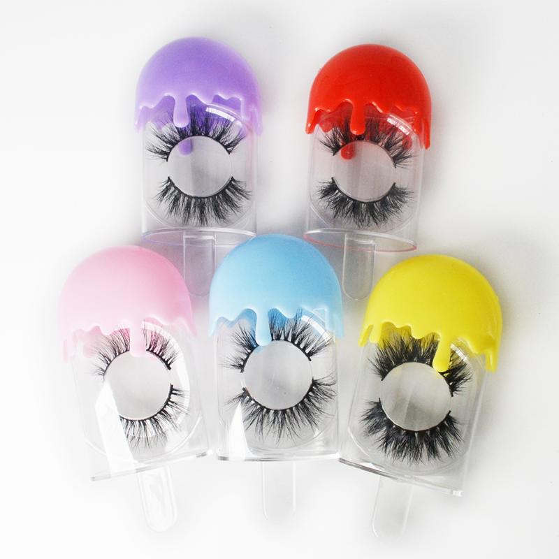 

Eyelash Packaging Box Lash Boxes Packaging Faux Mink Lashes Melted Ice Cream Empty Case Bulk