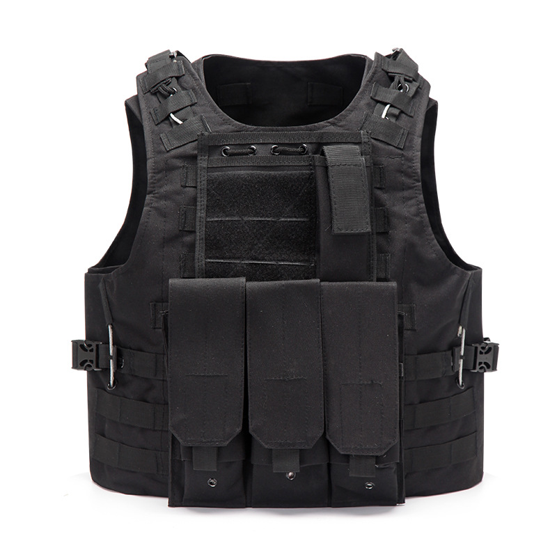 

Ocali outdoor sports training vest multi-functional MOLLE extended fans protective camouflage vest, Black
