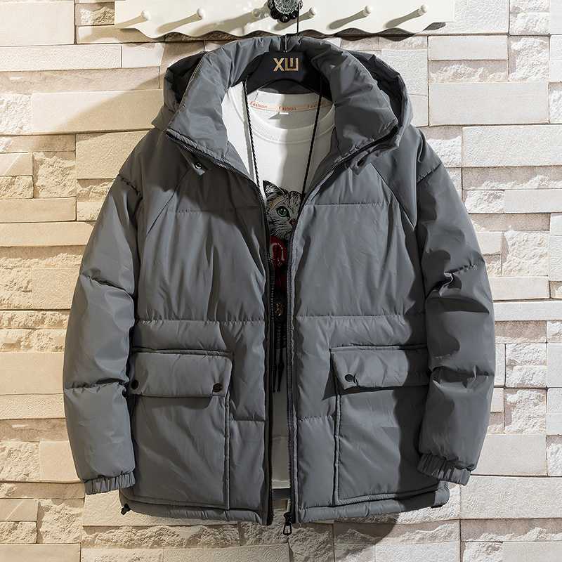 

Men's Reflective Padded Coats Men Winter Warm Outerwear Hooded Thicken Jacket Fashion Plus Size Thick Jackets Cold Clothing 5XL, Black