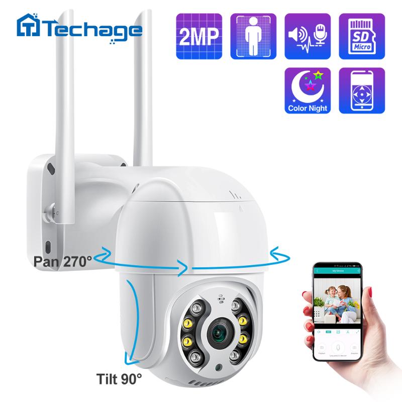 

Techage 1080P 2MP Outdoor Speed Dome Wireless PTZ IP Camera WIFI Two Way Audio AI Human Detect Onvif Security CCTV Surveillance