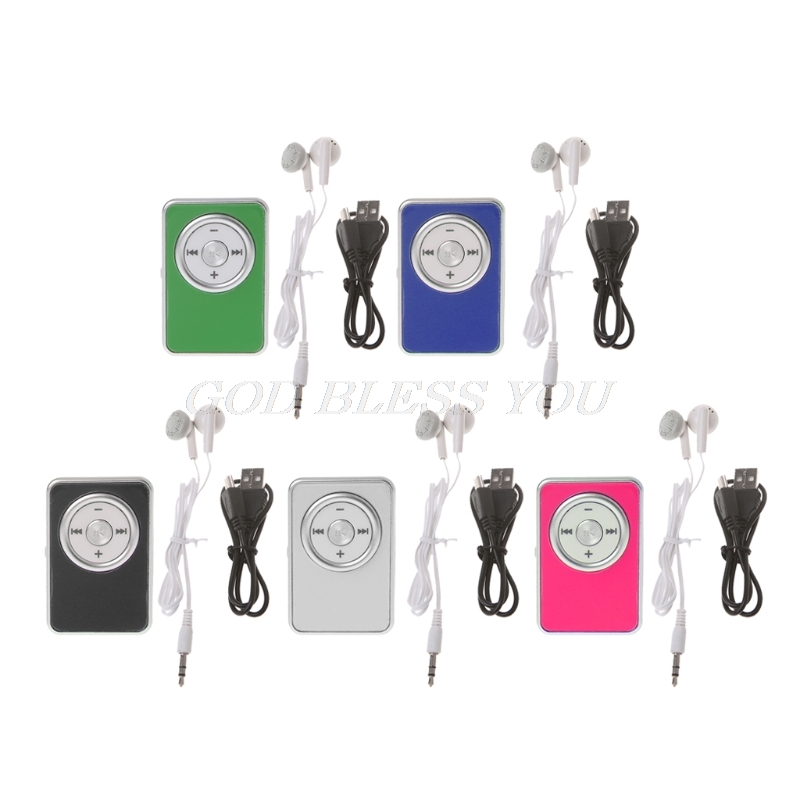

Mini Clip Music Media MP3 Player Support TF With Earphone USB Cable Drop Shipping