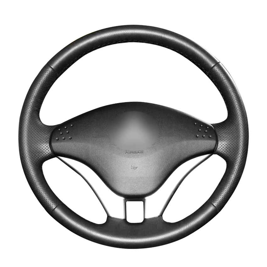 Black PU Artificial Leather Car Steering Wheel Cover for Mitsubishi Pajero 2008 2009 2010 2011 V73 2011 L200-image-570865005