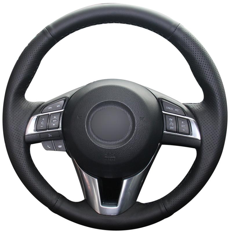 

Black Synthetic Leather Car Steering Wheel Cover for 3 Axela 6 Atenza 2 CX-3 CX3 CX-5 CX5 Scion iA