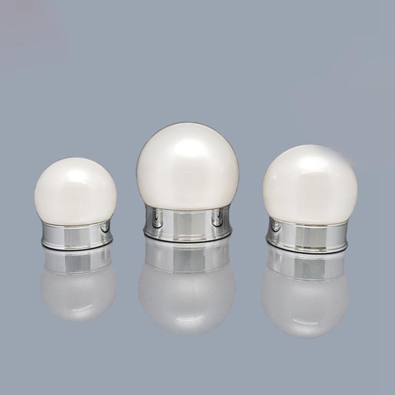

15g Novel Design White Ball Shape Cosmetic Acrylic Jar