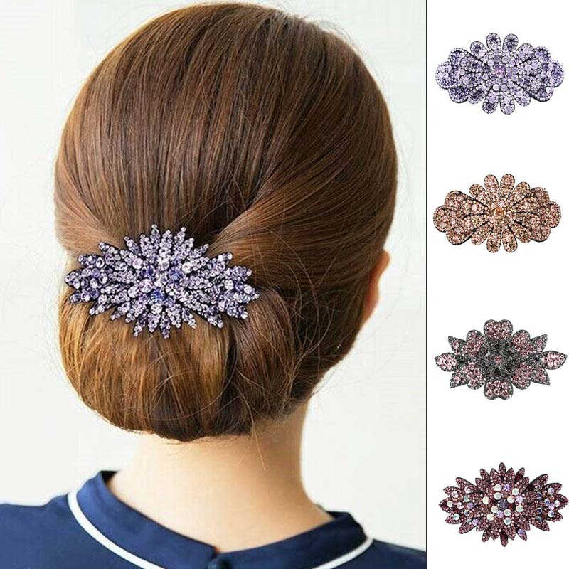 

Fashion Slide Claw Accessories Clips Show Women's Hair Crystal Flower Pins
