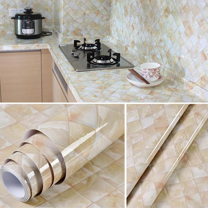 

Marble Contact Paper Waterproof Wallpaper Fashion PVC Retro Decor Self Adhesive Wallpaper Variety Of Styles PVC Wall Stickers, Black