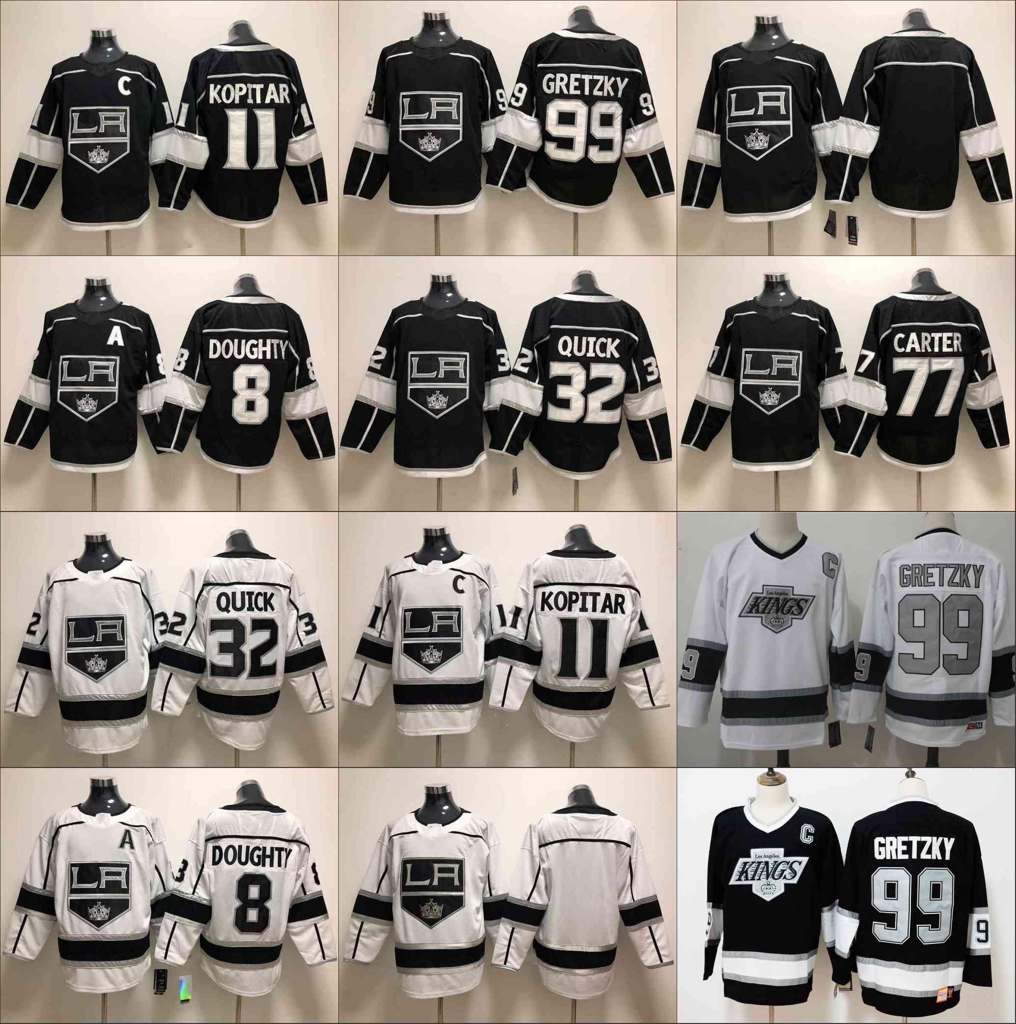 

Los Angeles Kings Hockey Jerseys 11 Anze Kopitar 32 Jonathan Quick 8 Drew Doughty 77 Carter 99 Wayne Gretzky Hockey Jersey, As shown in illustration