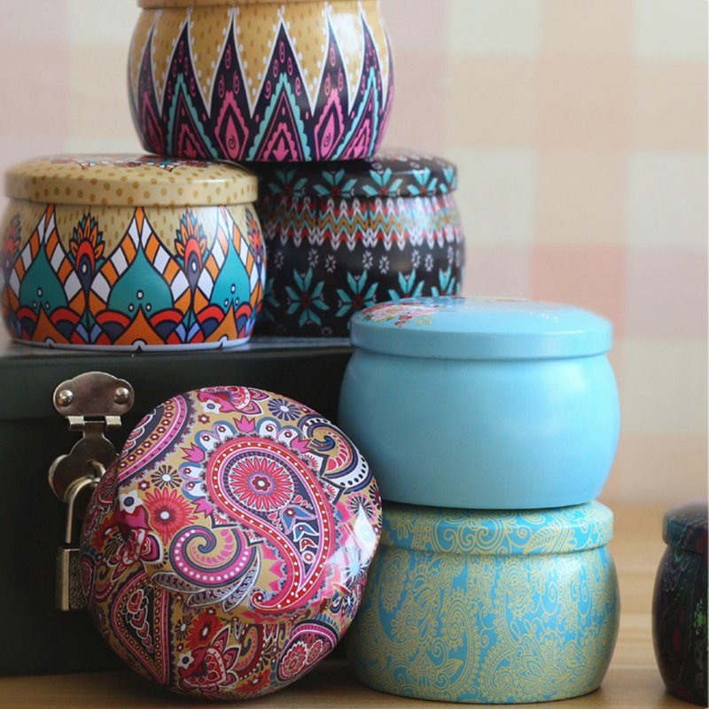 

Small Fresh Home Garden Personality Candy Box Drum-shaped Candy Cookie Box Rose Pot Tin Festive Party Supplies