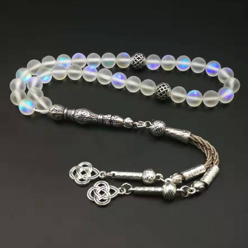 

Austrian Crystal tasbih 33 66 99 beads with Metal tassel New style Crystal women prayer beads gift Muslim Rosary Y200810, Black