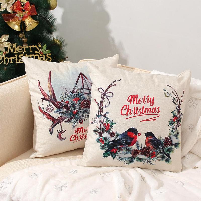

2020 New Merry Christmas Cushion Covers 45x45cm Decorative Christmas Pillow Cases Cover Home Decor Sofa Pillowcase