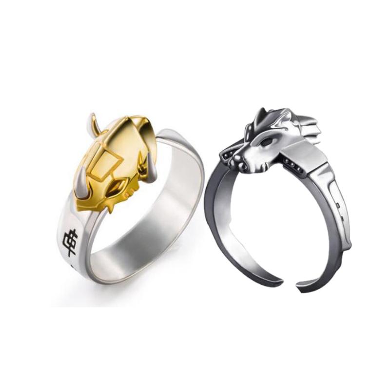 

Digimon Adventure Ring WarGreymon Omegamon S925 Sliver Ring Adjustable 15th Anniversary Rings Adjustable Women Men Gift Jewelry