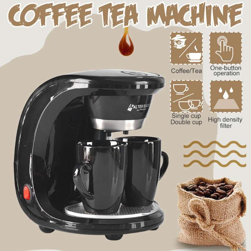 

450W Household Electric Drip Coffee Maker Auto Dual Cup Coffee Machine Dual-use American Machine 110V/220V
