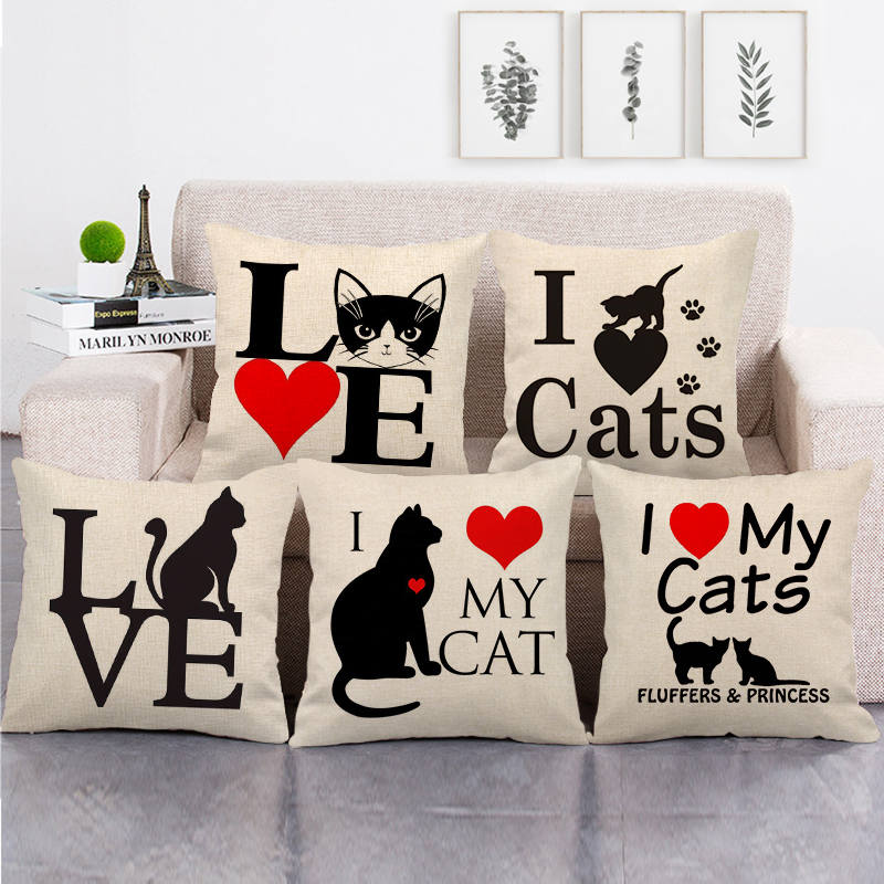 

45cm*45cm lovely cats linen/cotton throw pillow covers couch cushion cover home decorative pillow covers