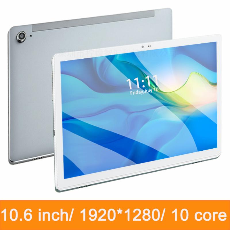 

New 10.6 inch android 4G Tablet GPS 10 cores dual camera gaming tablet pc 1920*1280 2.5D screen thin metal body, Black