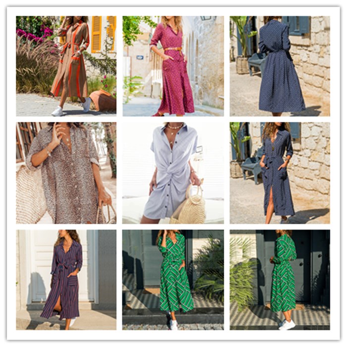 Womens Striped POLO Neck Shirt Dress Summer Designer Penelled Bow Short Sleeve Dresses Females Single Breasted Casual Clothse