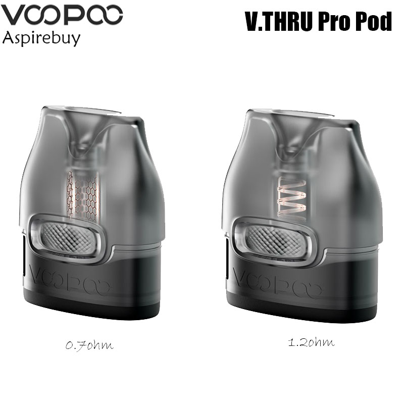 

VOOPOO V.THRU Pro Pod 3ml Cartridge Helix Coil 1.2ohm MESH 0.7ohm Vaporizer for V THRU Pro Kit 2pcs/Pack Authentic