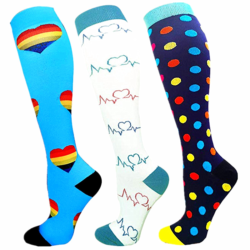 

Sport Socks Compression Socks 20-30 Mmhg Women Men Stockings Best Nursing Hiking Travel Flight Running, Ys1004-white