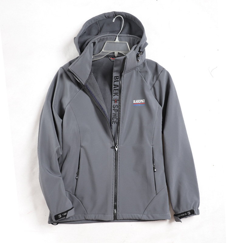 

New Sports Outdoor Brand Clothing Waterproof Windproof Fleece Soft shell Camping Jackets Men Hiking Hunting Fishing Jacket, Blue