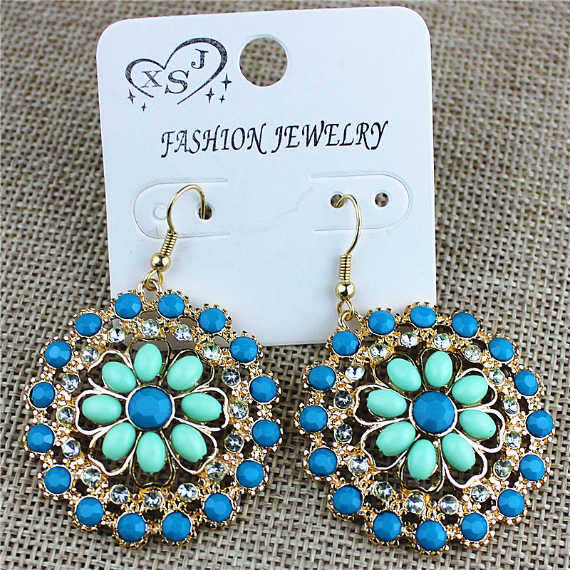 

Hot new fashion women's jewelry wholesale girls birthday party green pendant earrings beautiful set gift earrings free shipping