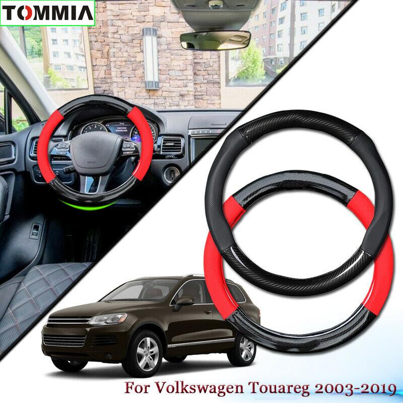 

Anti-Slip Carbon Fiber Leather Car Steering Wheel Cover For Volkswagen Touareg