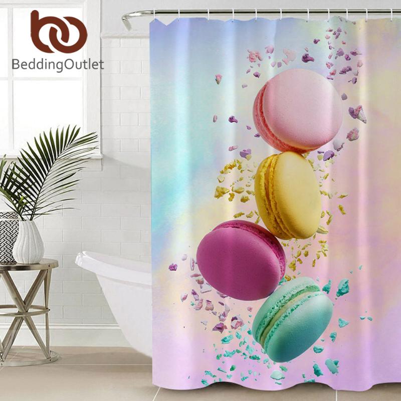 

BeddingOutlet Macaron Shower Curtain 3D Print Bathroom Curtain Chocolate Waterproof Bath Colorful Dessert cortina ducha