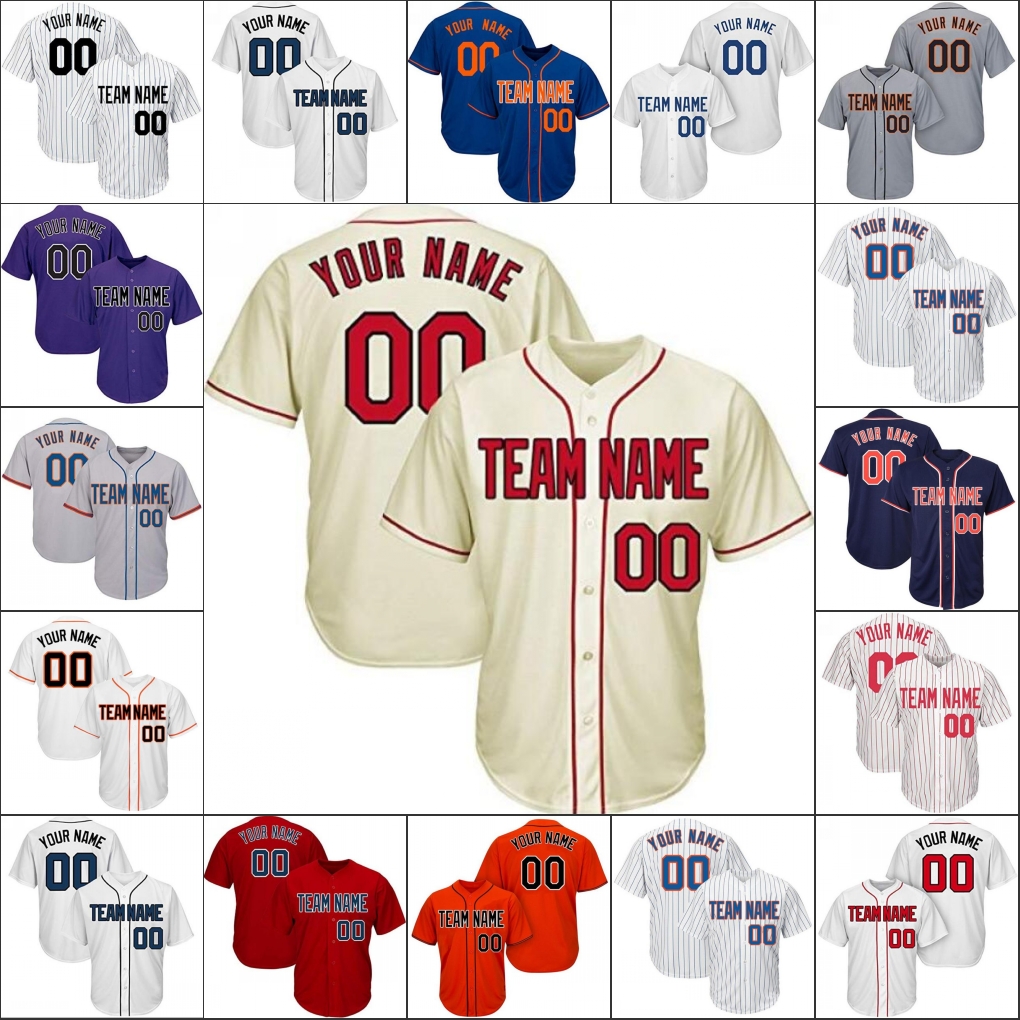 

Custom baseball jersey message team your name number mix order drop logos names numbers are all stitched, As pics