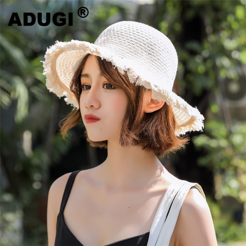 

ADUG Sun Hat Female Japanese Literary Wild Spring and Summer Small Fresh Sunscreen Sunshade Summer Cover Fisherman Hat, Orange