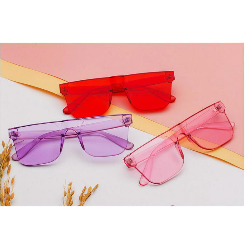 

Large Frameless Sunglasses 2020 New Sunglasses Hot Women Men's Red Mirror Fashion Brand Women UV400 With Box NX