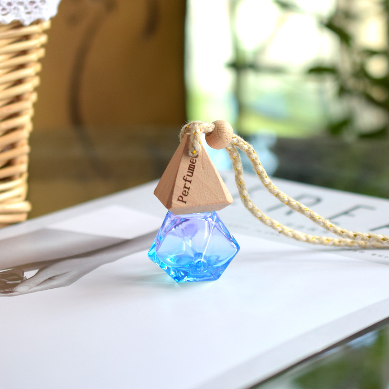 

200pieces/lot 6ml Car Perfume Bottle Pendant Fragrance Air Freshener Essential Oils Empty Glass Refillable Bottle Auto Ornaments
