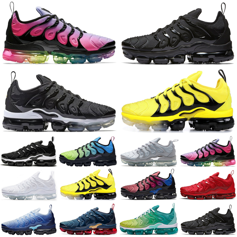 

wholesale tn plus neon men women running shoes triple black Ice Blue sunset rainbow mens womens trainers sports sneakers runners size 36-45, #22 neon 40-45