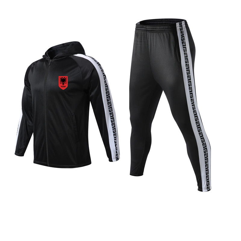 

Albania Football Club Top Men's Running Sportswear Tracksuits Hot Leisure Outdoor Sports Clothing Soccer Long Sleeve Sets for Unisex, Gray