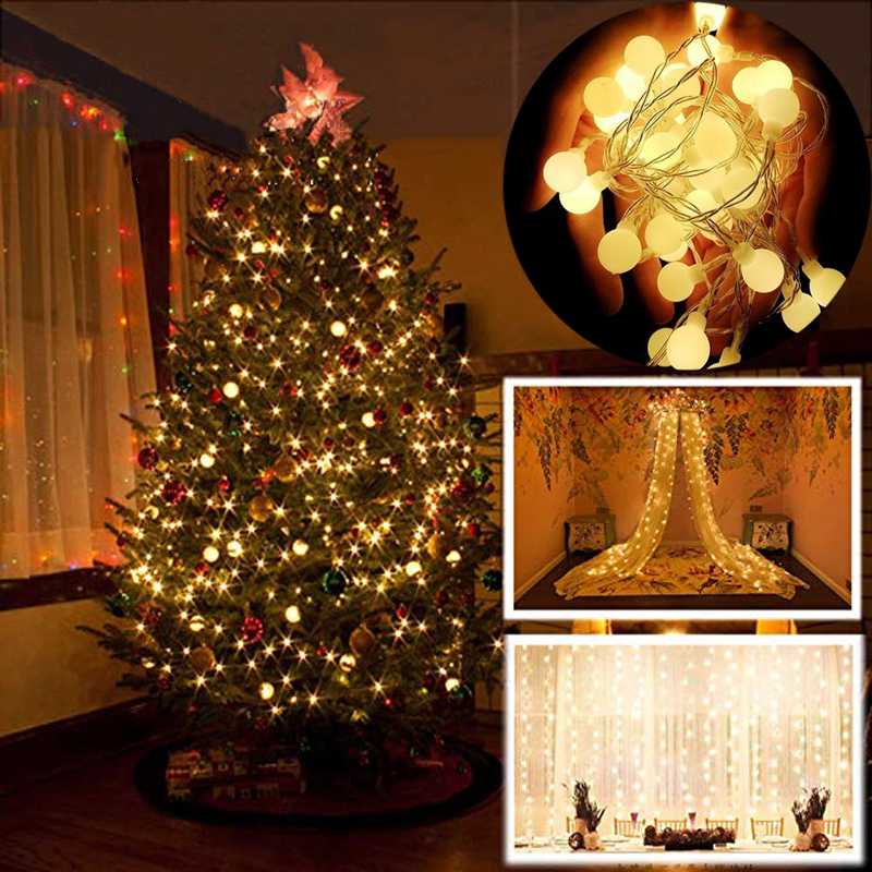 

3m 20LED Ball Light String Christmas Tree New Year Party Decoration For Home Ornaments Xmas Little Trees Pines Village Noel 2020