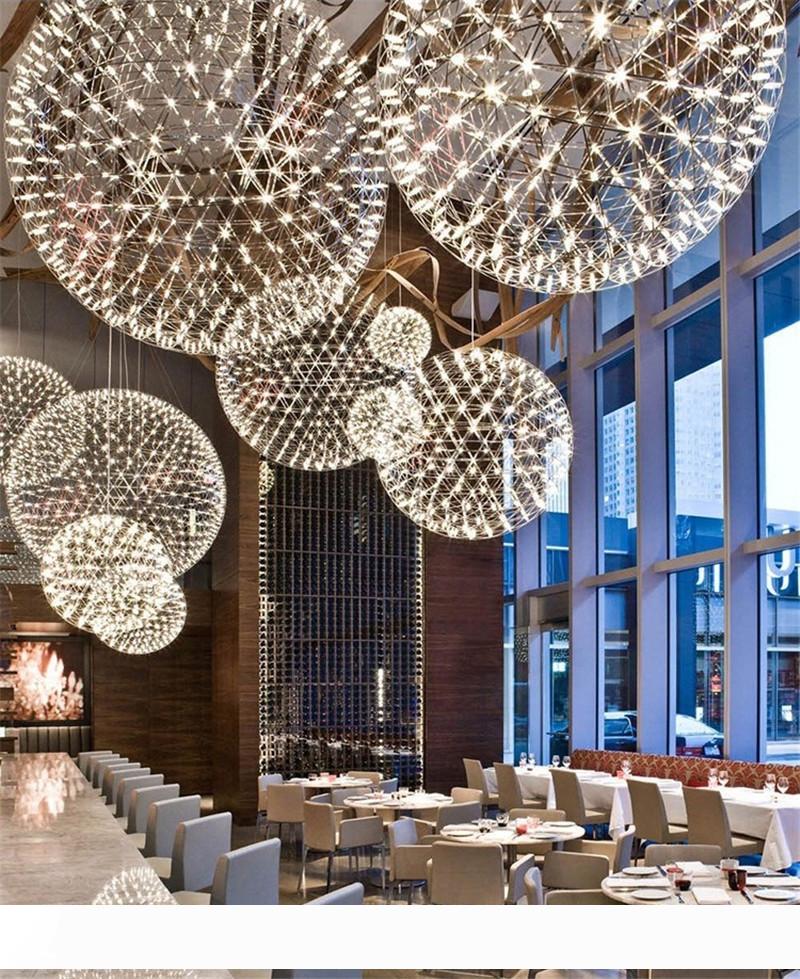 

modern nordic pendant light spark ball led chandelier fixture firework ball stainless steel chandeliers home decor lighting 85-265v