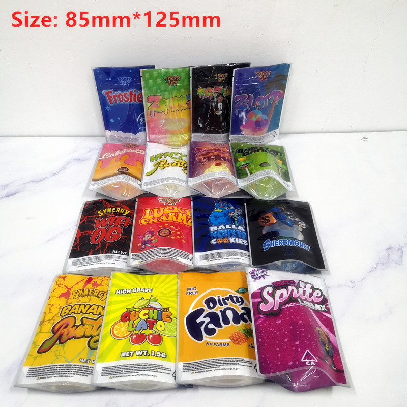 

3.5g Runtz Lucky charmz bags OUCHIE LATO mylar bag Sherbmoney Dirty 85mm*125mm Smell Proof package 420 Dry Herb Flowers Packaging