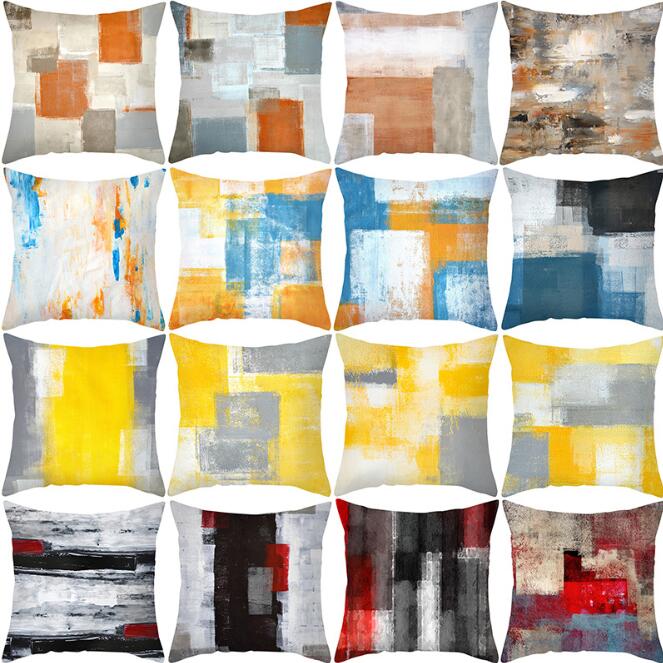 

Tie-dye Pillow Case Geometric Abstraction Pillow Cover Creative Pillow Cases Sofa Cushion Cover Leaning On Sitting Room Decoration CGY485, As pics
