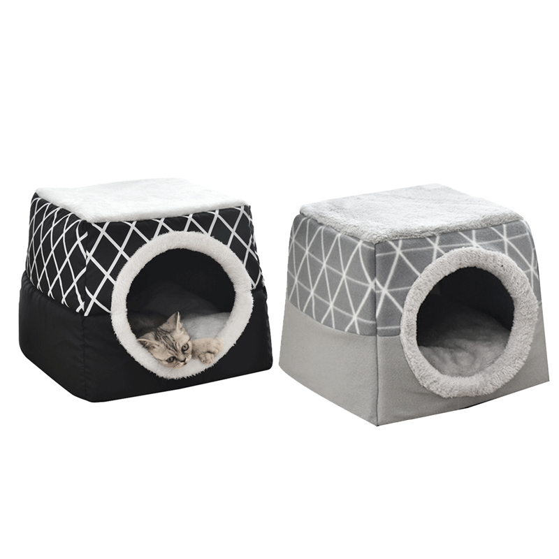 

Cat Nest Four Seasons Universal Closed Space Cat House Villa Kennel Teddy Pet Supplies-Black