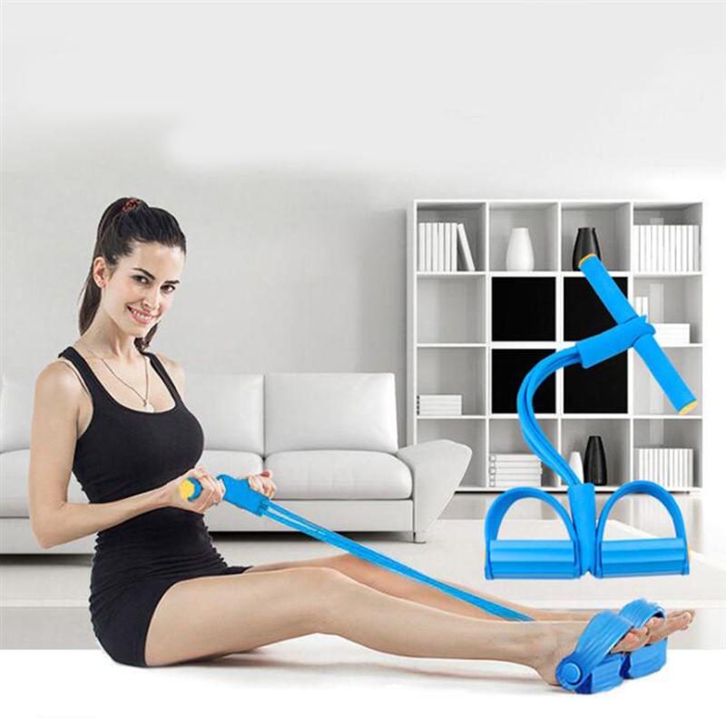 

4 Tube Indoor Fitness Resistance Bands Exercise Equipment Elastic Sit Up Pull Rope Gym Workout Bands Sport Pedal Ankle Puller