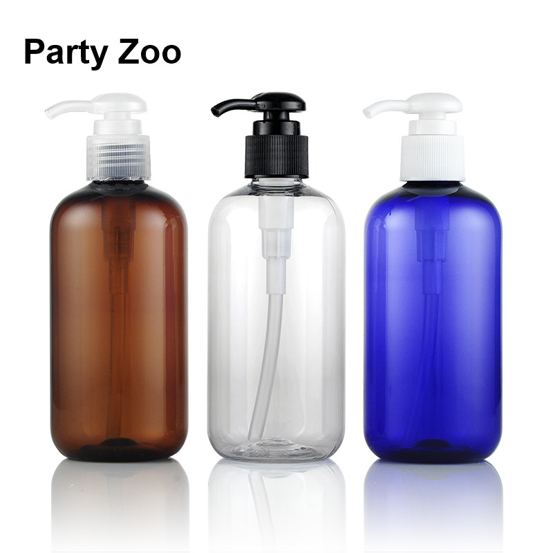 

300 x 250ml Short & Fat PET Lotion Bottle with Round Press Pump Cosmetic Shampoo Container Wholesale