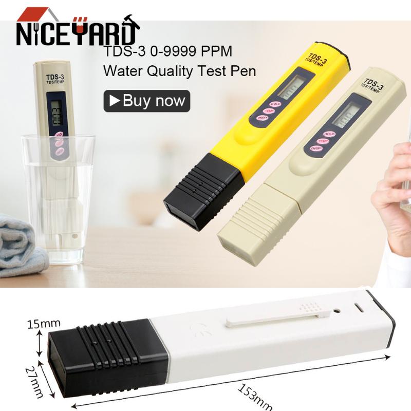 

NICEYARD Portable Water Quality Testing Pen TDS Meter LCD Digital 0-9999 PPM Water Purity Tester Filter Measuring Tools