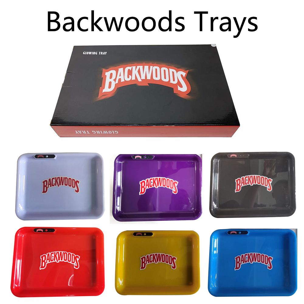 

Backwoods LED Glow Tray 7 Colors Lighting LED Rolling Holder Bar Entertainment Dab Tray with Retail Box Carry Bag