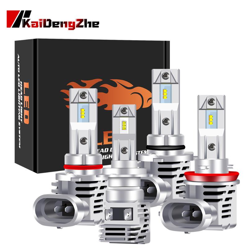 

2Pcs Canbus 9005 3 Led Headlight Bulb H4 H7 H8 H9 H11 4 9006 Fog Light 6000K High/Low Beam ZES Wireless LED Headlamp 9-32V