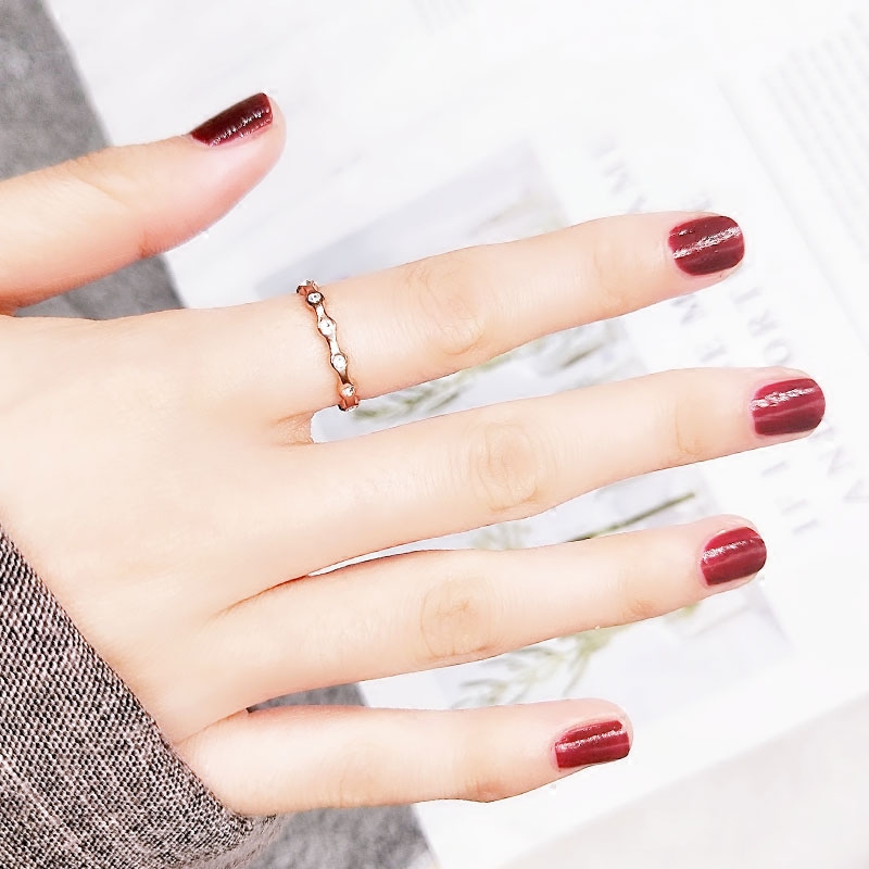 

YUN RUO New Arrival Full Zircon Bone Ring Rose Gold Color Fashion Titanium Steel Jewelry Wedding Birthday Gift Woman Never Fade