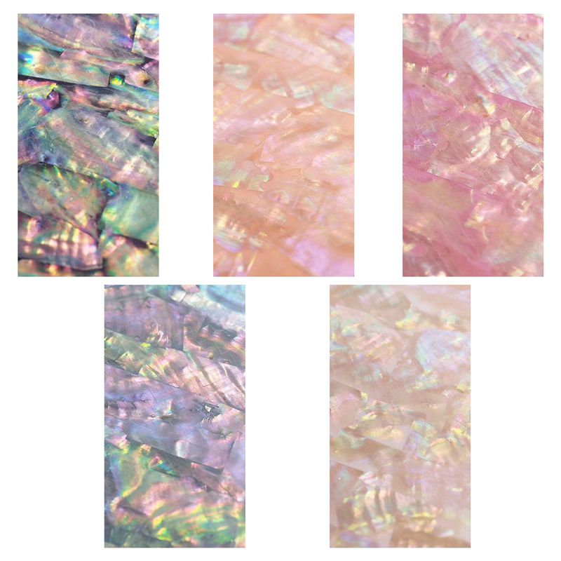 

5 Sheet Nail Art Sticker Adhesive Broken Gradient Mermaid Shell Abalone Flakes 3D Nails Tips Manicure Uv Gel Polish Diy Decal, As shown