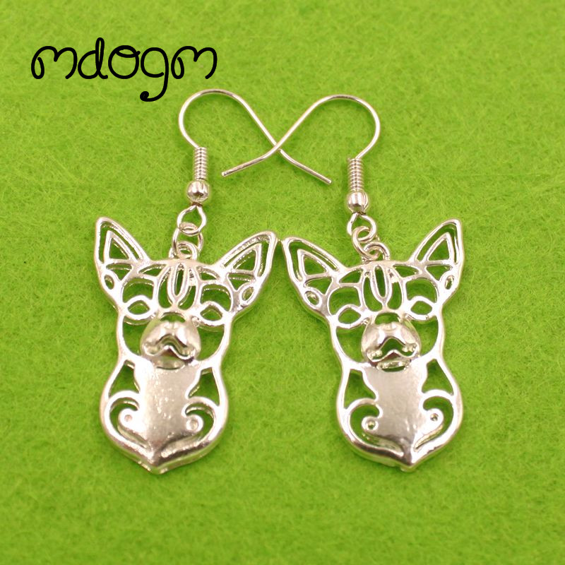

2020 Chihuahua Dog Animal Pendant Drop Earrings Silver-Plate Kawaii Summer Modern Jewelry For Women Girls Woman Ladies E034