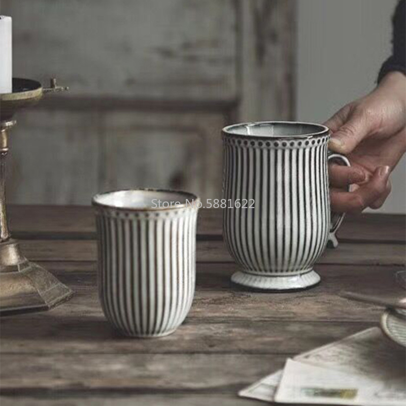 

NIMITIME Retro Ceramic Milk Coffee Mugs Household Water Mugs Breakfast French Drinkware, Cup