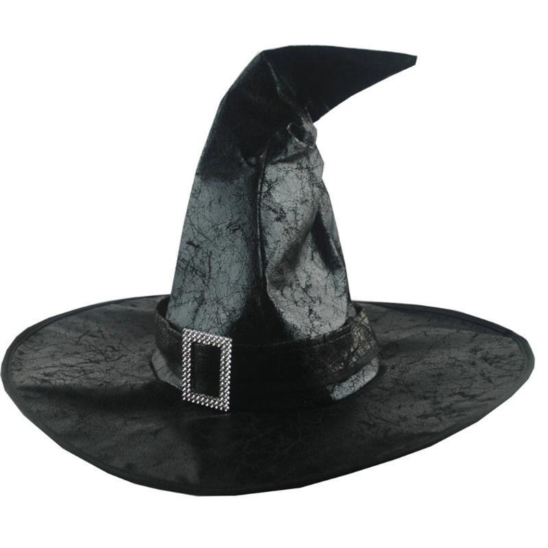 

Witch Hats Women Large Ruched Hat Masquerade Wizard Hat Party Hats Cosplay Halloween Party Fancy Dress Decor Drama Top #YJ, Coffee