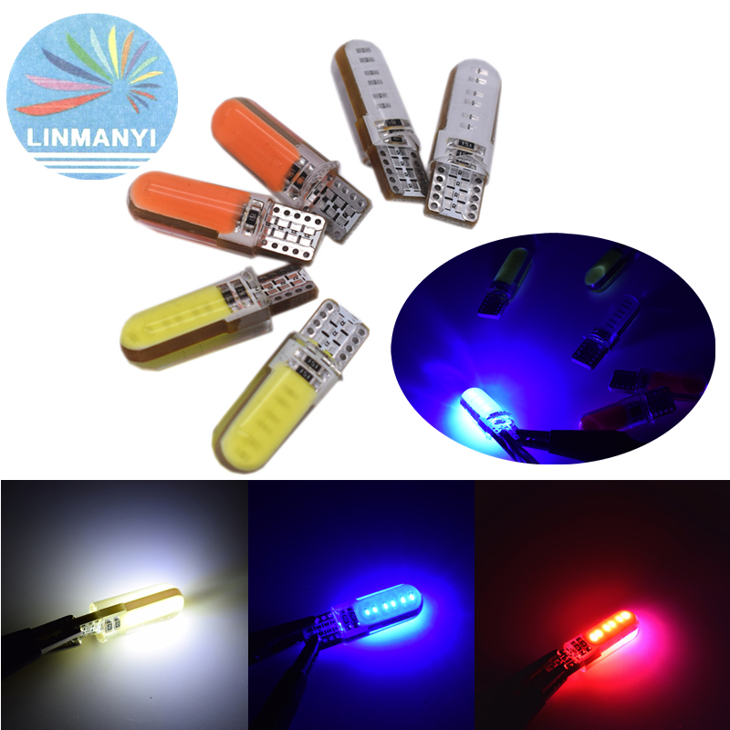 

10PCS Car Led 147 168 194 W5W T10 COB Silicone door lights T10 Clearance Lights Cabin reading License Plate Light, As pic